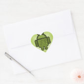 Blasen Doodle-Zeichen für den Android™-Roboter Herz-Aufkleber (Umschlag)