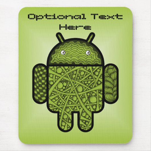 Blasen Doodle-Zeichen für den Android™-Roboter Mousepad (Vorne)