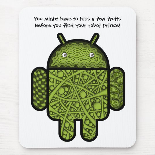 Blasen Doodle-Zeichen für den Android™-Roboter Mousepad (Vorne)