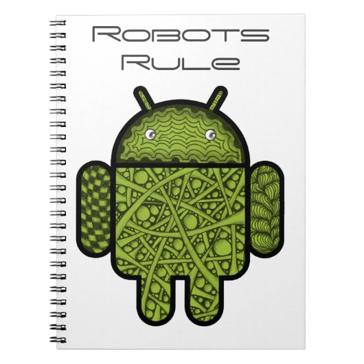 Blasen Doodle-Zeichen für den Android™-Roboter Notizblock (Vorderseite)