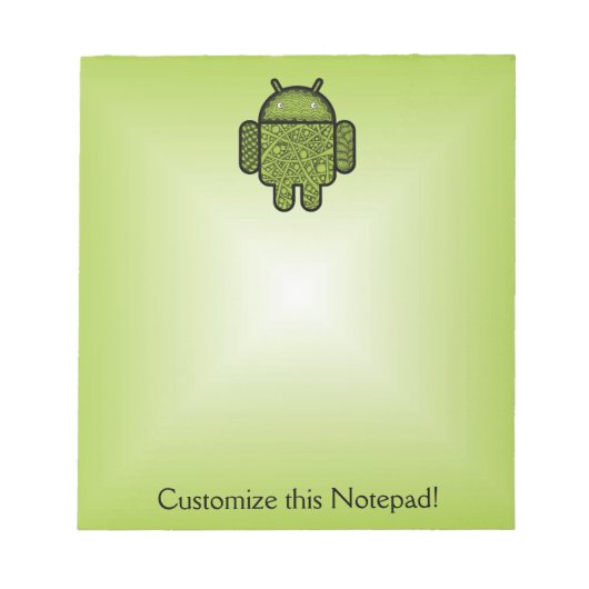 Blasen Doodle-Zeichen für den Android™-Roboter Notizblock (Vorderseite)