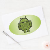 Blasen Doodle-Zeichen für den Android™-Roboter Ovaler Aufkleber (Umschlag)