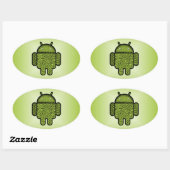Blasen Doodle-Zeichen für den Android™-Roboter Ovaler Aufkleber (Blatt)
