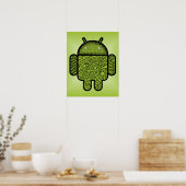 Blasen Doodle-Zeichen für den Android™-Roboter Poster (Küche)