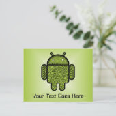 Blasen Doodle-Zeichen für den Android™-Roboter Postkarte (Stehend Vorderseite)