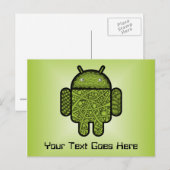 Blasen Doodle-Zeichen für den Android™-Roboter Postkarte (Vorne/Hinten)