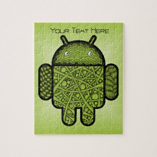 Blasen Doodle-Zeichen für den Android™-Roboter Puzzle (Vertikal)