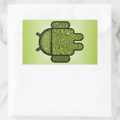 Blasen Doodle-Zeichen für den Android™-Roboter Rechteckiger Aufkleber (Tasche)