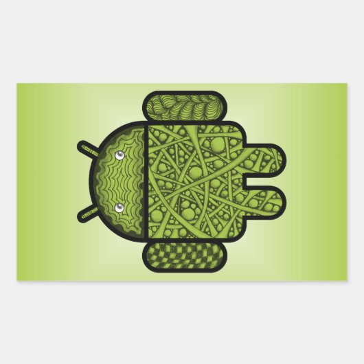 Blasen Doodle-Zeichen für den Android™-Roboter Rechteckiger Aufkleber (Vorderseite)