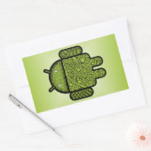 Blasen Doodle-Zeichen für den Android™-Roboter Rechteckiger Aufkleber (Umschlag)