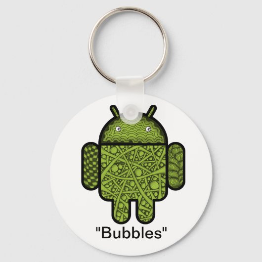 Blasen Doodle-Zeichen für den Android™-Roboter Schlüsselanhänger (Vorderseite)