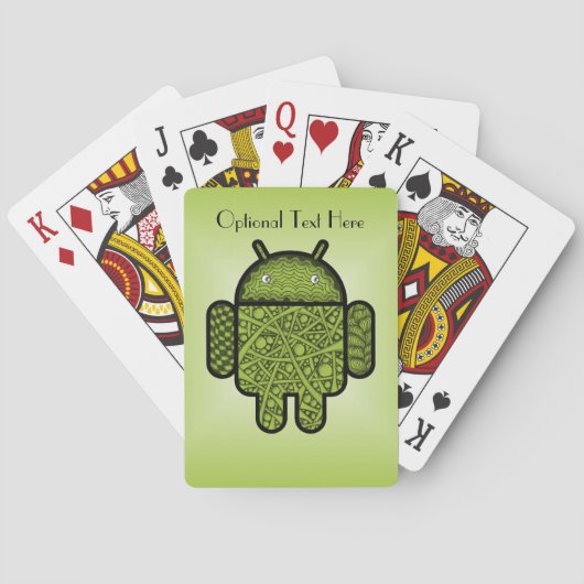Blasen Doodle-Zeichen für den Android™-Roboter Spielkarten (Rückseite)