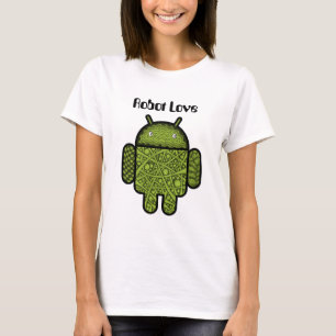 Blasen Doodle-Zeichen für den Android™-Roboter T-Shirt
