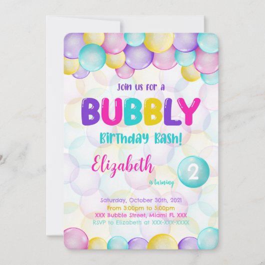 Blasen Einladung zum Geburtstag (Vorderseite)