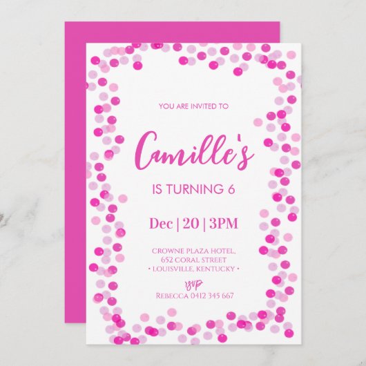 Blasen Einladung zum Geburtstag (Vorne/Hinten)