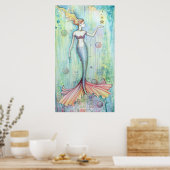 Blasen Farbe Mermaid Poster drucken (Küche)