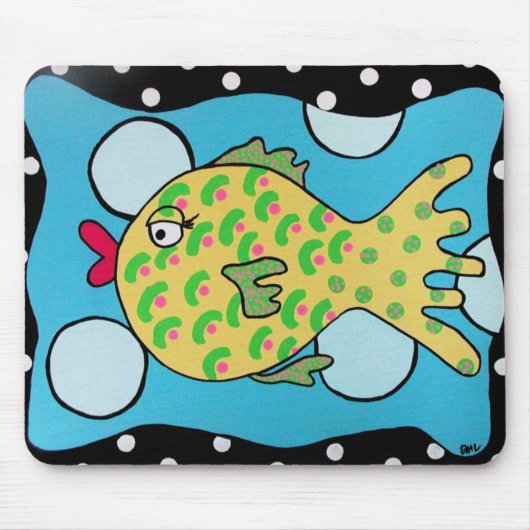 Blasen-Fische Mousepad (Vorne)