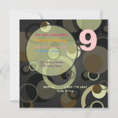 Blasen für die Geburtstagsparty Einladung (Rückseite)