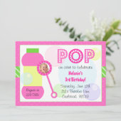 Blasen-Geburtstags-Party Einladung (Stehend Vorderseite)