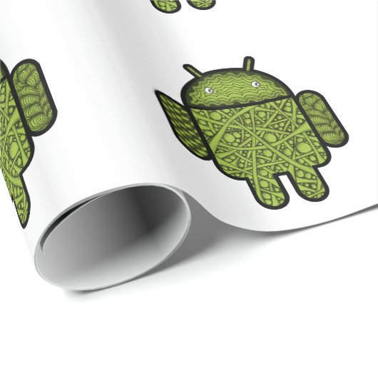 Blasen-Gekritzel-Charakter für den Android™ Geschenkpapier (Rolleneckpunkt)