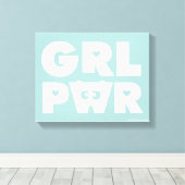 Blasen:Girl-Power Leinwanddruck (Insitu (Holzboden))