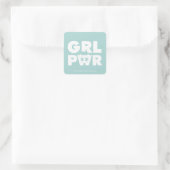 Blasen:Girl-Power Quadratischer Aufkleber (Tasche)