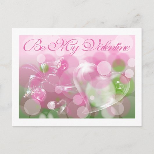 Blasen Herz und Schmetterling Valentine Postkarte (Vorderseite)