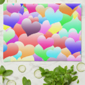 Blasen-Herzen dunkel Geschirrtuch (Gefaltet)