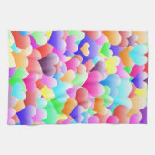 Blasen-Herzen dunkel Geschirrtuch (Horizontal)