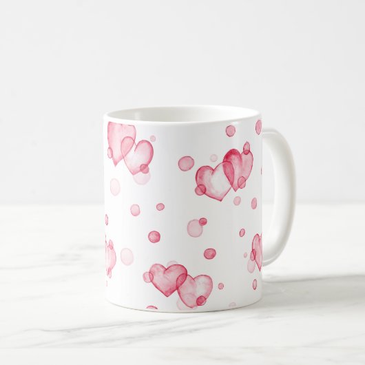 Blasen-Herzen Kaffeetasse (VorderseiteRechts)