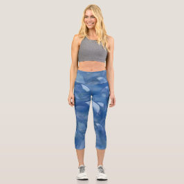 Blasen in blauen Kapseln Capri Leggings