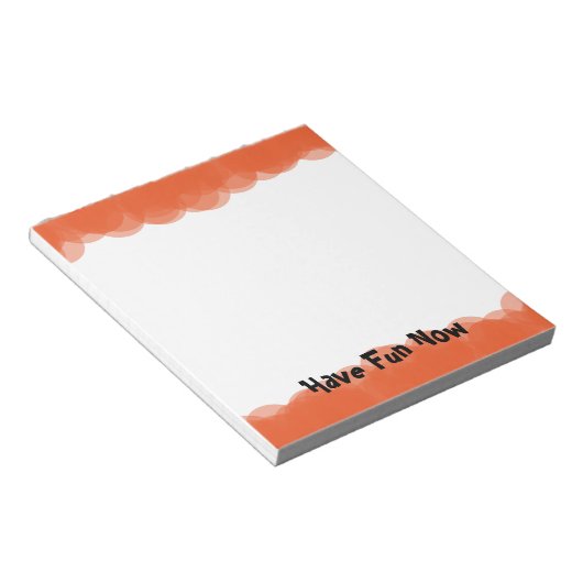 Blasen in Orange Notizblock (angewinkelt)