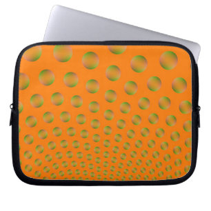 Blasen in Orange und grünem Laptop-Sieb Laptopschutzhülle