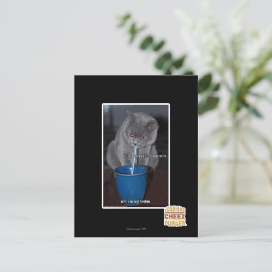 Blasen in unserer Milch Postkarte (Stehend Vorderseite)