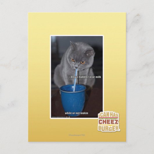 Blasen in unserer Milch Postkarte (Vorderseite)