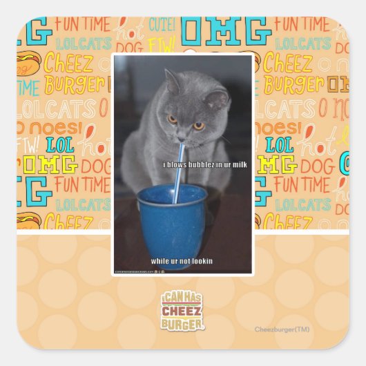 Blasen in unserer Milch Quadratischer Aufkleber (Vorderseite)