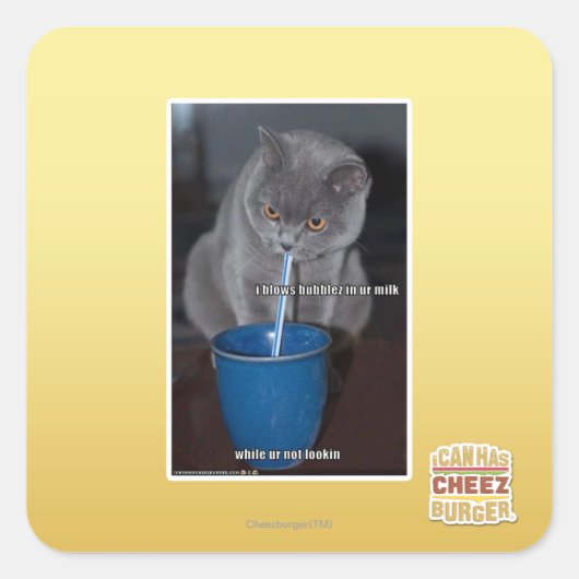 Blasen in unserer Milch Quadratischer Aufkleber (Vorderseite)