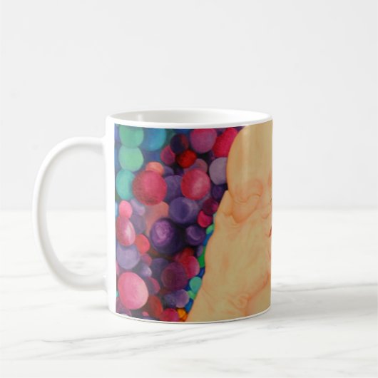 Blasen Kaffee Tasse extra Großdruck (Links)
