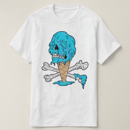 Blasen-Kaugummi-Eiscreme-Treibschädel T-Shirt (Design vorne)