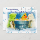 Blasen Kinderdusche Einladungen (Vorne/Hinten)