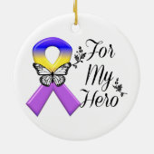 Blasen-Krebs-Band für meinen Held Keramik Ornament (Hinten)