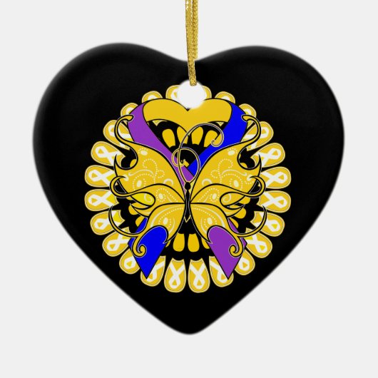Blasen-Krebs-Schmetterlings-Herz-Band Keramikornament (Vorne)