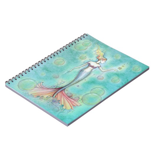 Blasen Mermaid-Notebook Notizblock (Linke Seite)