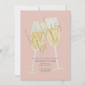 Blasen mit Bride Champagne Brautparty Einladung (Vorderseite)