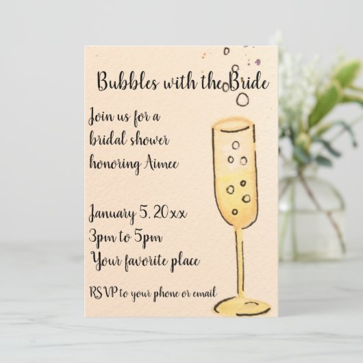 Blasen mit der Einladung der Braut (Stehend Vorderseite)