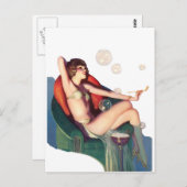 Blasen mit klassischem Button Postkarte (Vorne/Hinten)