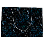Blasen Muster 01 Schwarze BG Große Geschenktüte (Rückseite)
