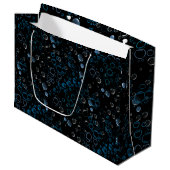 Blasen Muster 01 Schwarze BG Große Geschenktüte (Vorderseite Schrägansicht)