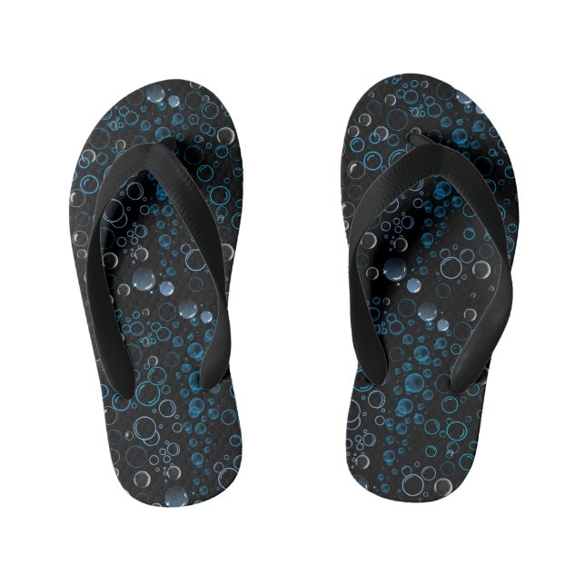 Blasen Muster 01 Schwarze BG Kinderbadesandalen (Fußbett)