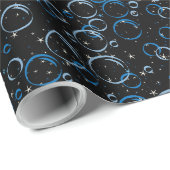 Blasen Muster 02.FR.b Schwarze BG Geschenkpapier (Rolleneckpunkt)